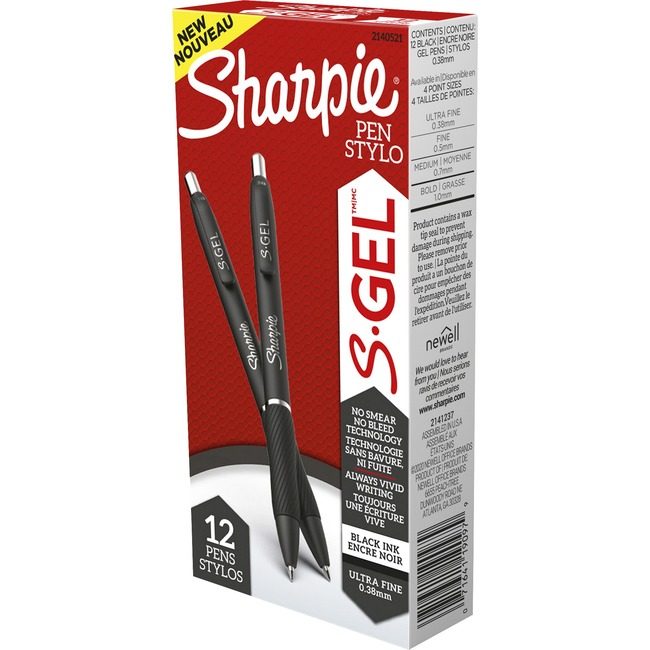 Sharpie / Expo / Prismacolor / Sanford Newell Brands / Sanford Sharpie / Expo / Prismacolor / Pen S-Gel 0.38MM Dz Black SAN2140521