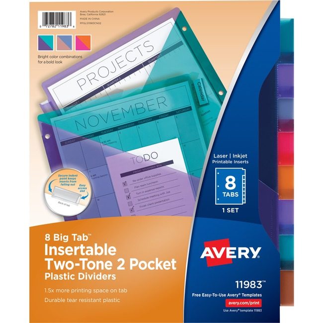 Avery Products Corporation Divider DBLPKT 8TAB AVE11983