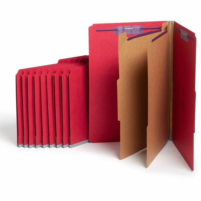 Smead Manufacturing Co. Folder Classf 2DIV 2"EX Red SMD19031