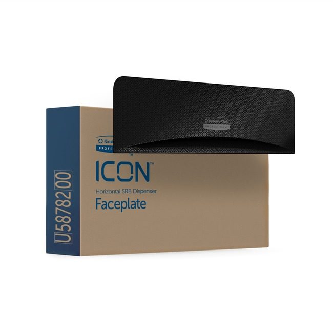 Kimberly-Clark Professional Kleenex / Scott / WypAll / Kimtech Faceplate Dispenser Bt 2 HRZ Black KCC58782