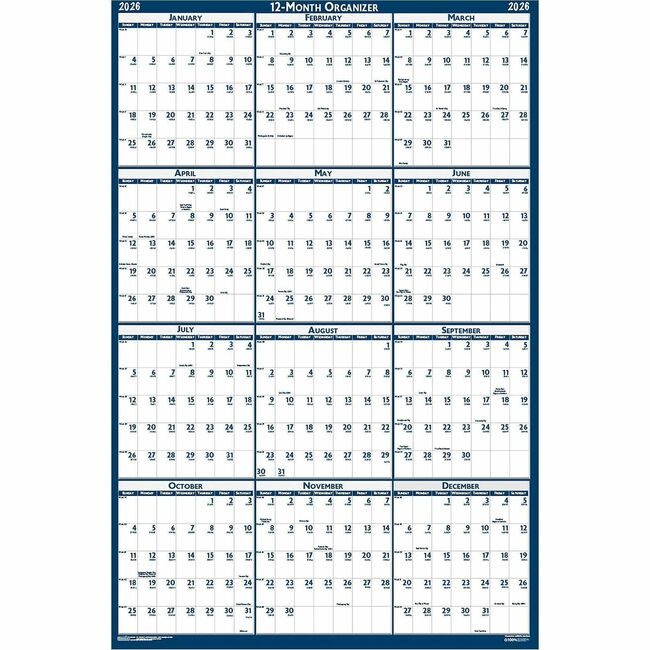 House of Doolittle Calendar Wall Lamintd 48X32 HOD3961