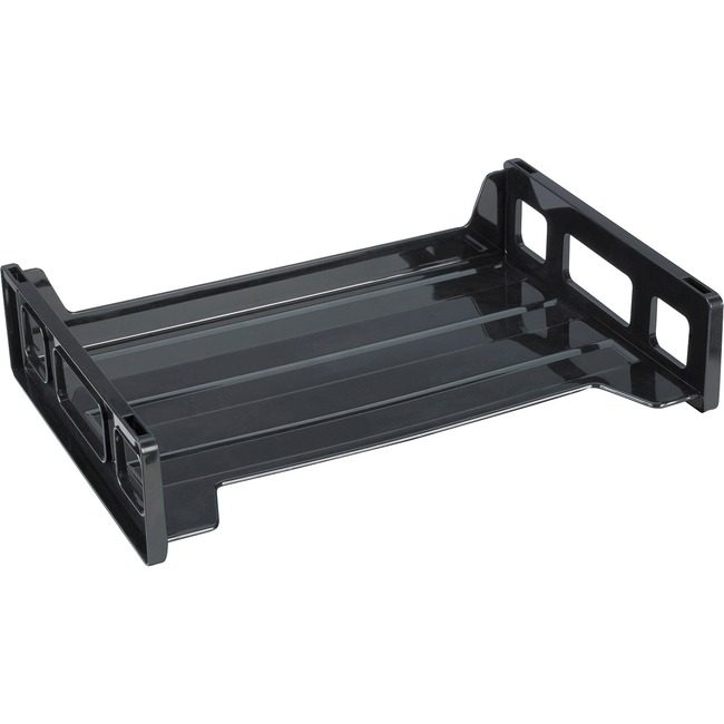 Business Source Tray Letter Stckble Black BSN42585