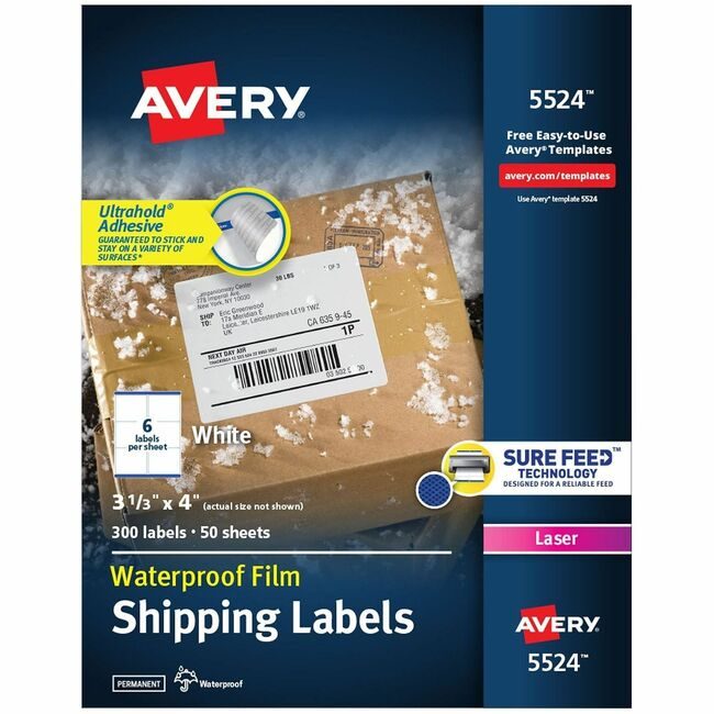 Avery Products Corporation Label Wthrprf Shpng 3.3X4 AVE5524