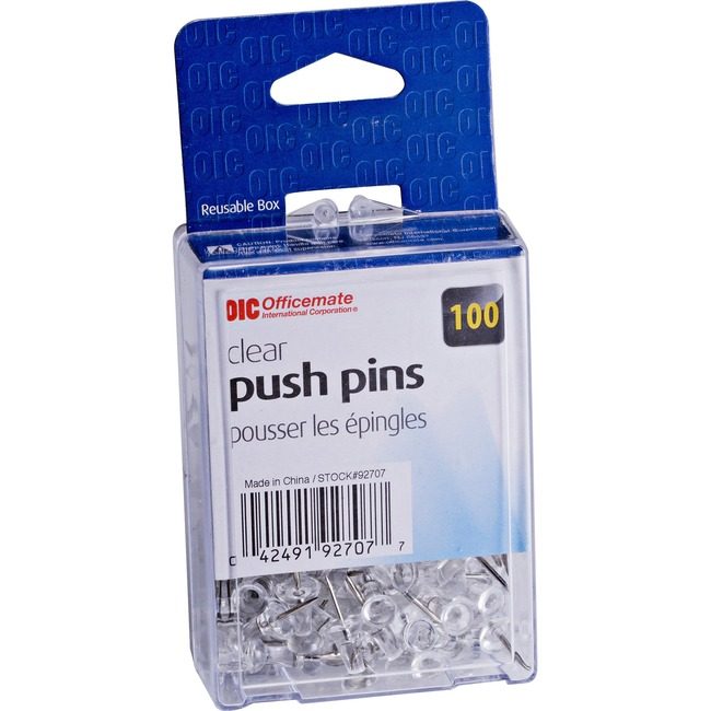 Officemate Pushpin Plastic 100BX Cr OIC92707