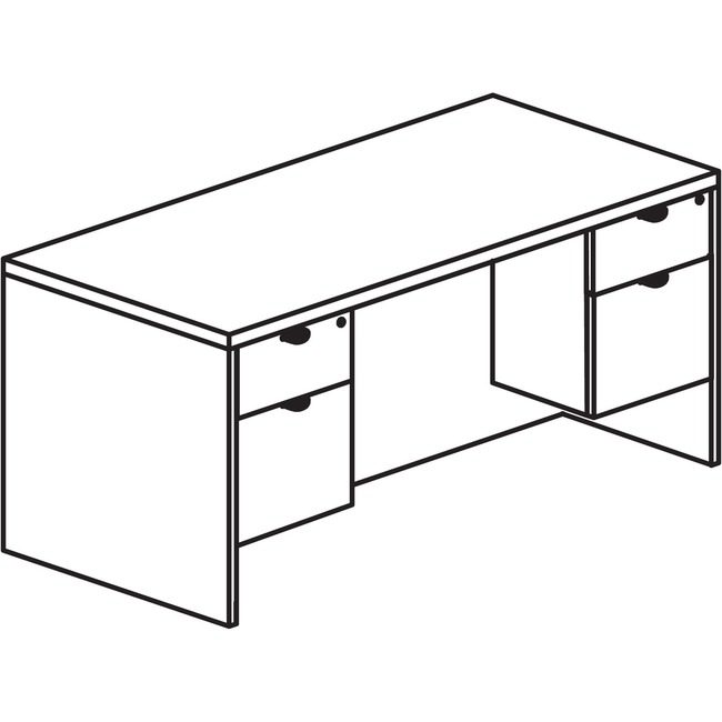 Lorell Desk Double 3/4 PED 36X72 Ge LLRPD3672QDPGE