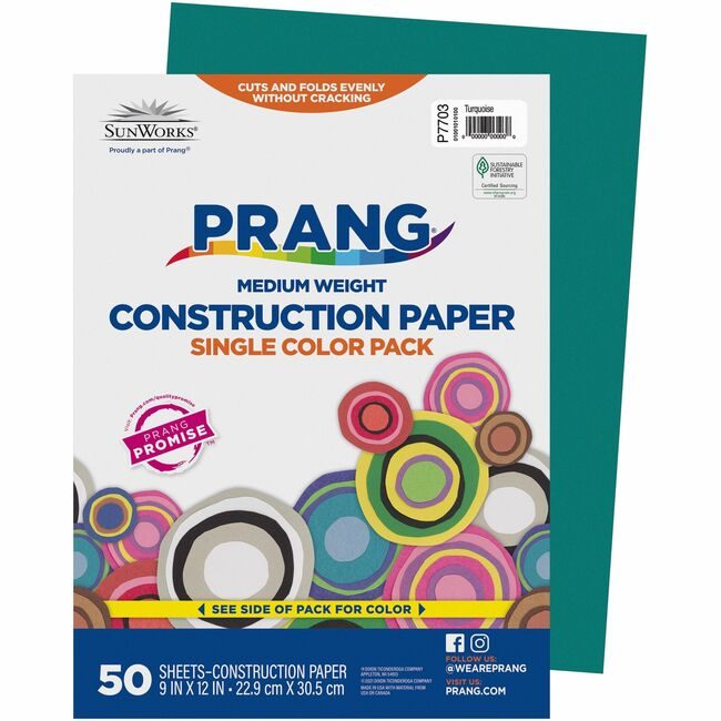 Pacon Corporation Paper Constr 9X12 Turq 50SH PAC7703