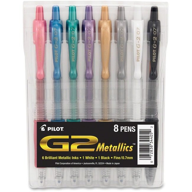 Pilot Corporation of America Pen Gel G2 METALLIC Assorted 8 Pack PIL34405