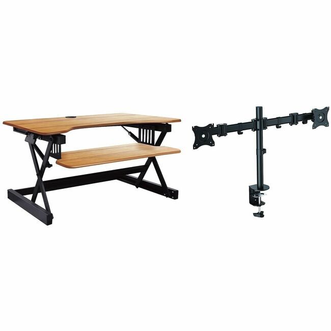 Rocelco Riser Desk 2ARMBNDL 40"W Tk RCLRDADRT40DM2