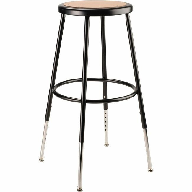 National Public Seating Stool 25-33IN Wood Black NPS6224H10