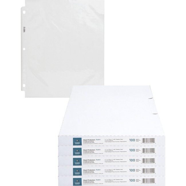 Business Source Protector Sheet Stndrd Clear BSN74551CT