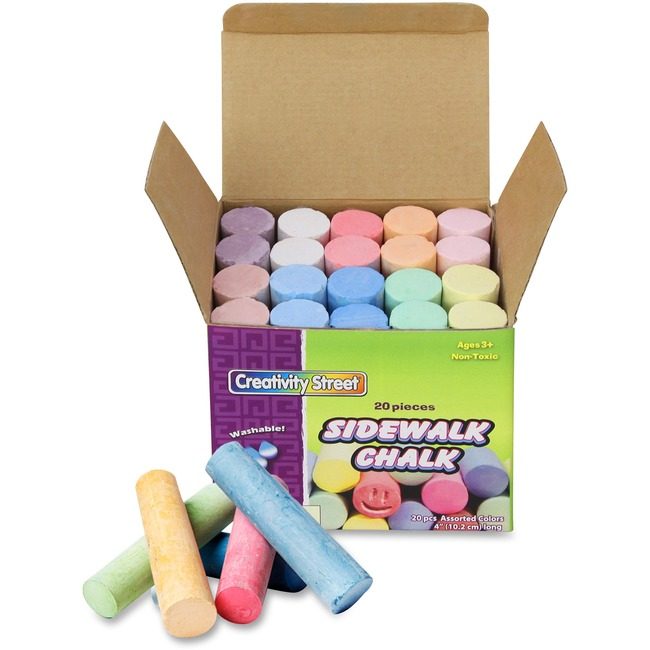 Pacon Corporation Chalk Sidewalk 20PC Assorted PAC1700