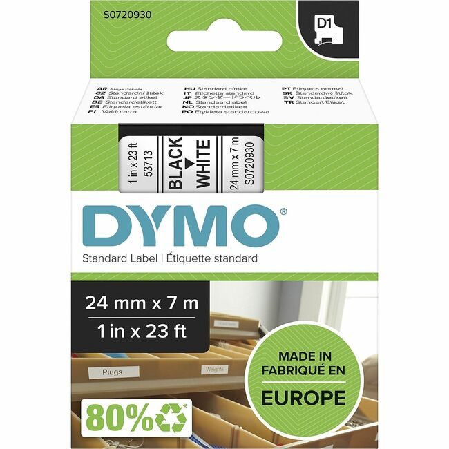 Newell Brands DYMO Cartridge Tape 1" Black/White DYMS0720930