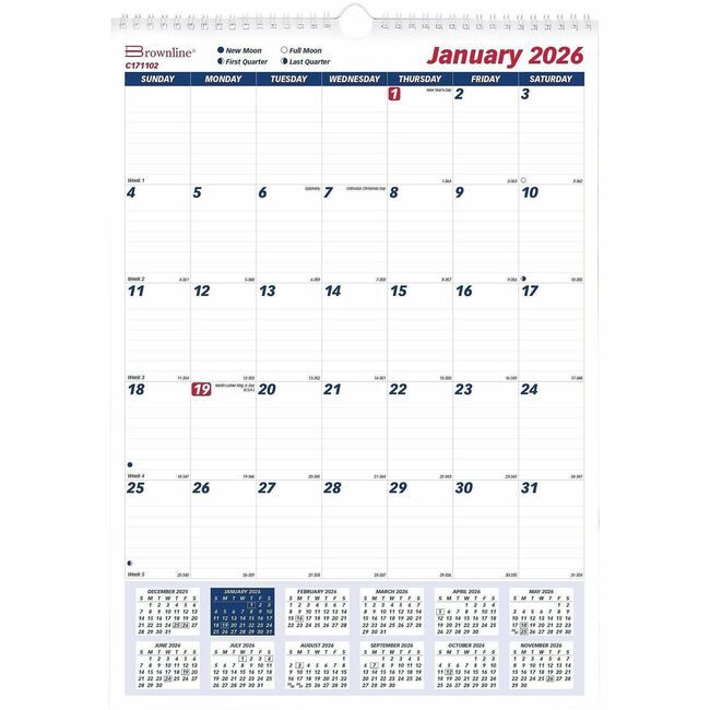 Dominion Blueline, Inc. Schneider Vizz Calendar Wall Monthly REDC171102