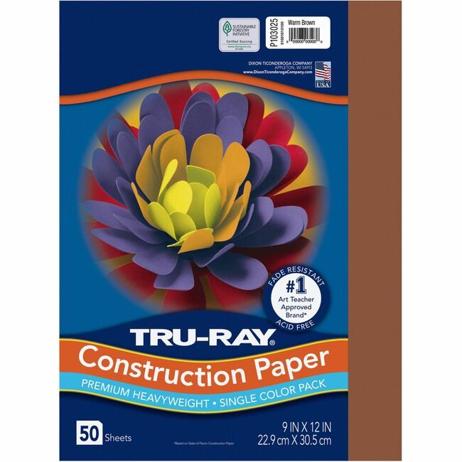 Pacon Corporation Paper Const 9X12 Brown 50SH PAC103025