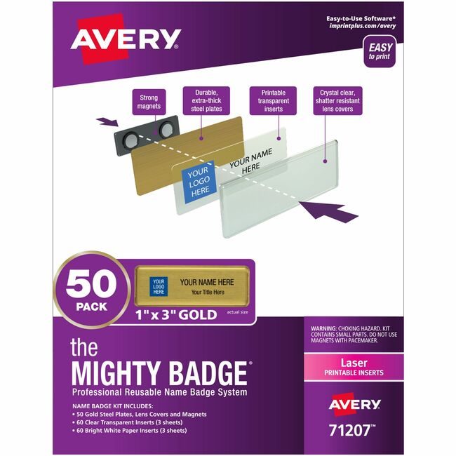 Avery Products Corporation Namebadge Kit Gold AVE71207
