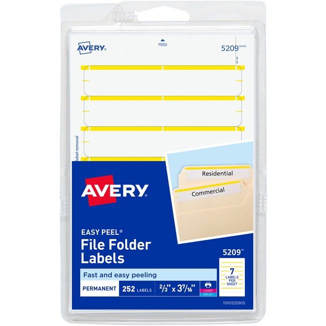 Avery Products Corporation Label Fldr Perm Lsr/Inkj Yw AVE05209