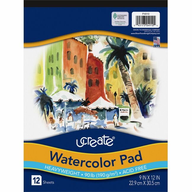 Pacon Corporation Pad Watercolor 9X12 We 12SH PAC4910