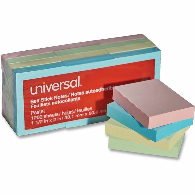 Universal Office Products Pad 12SLFSTCK1.5X2 Assorted UNV35663