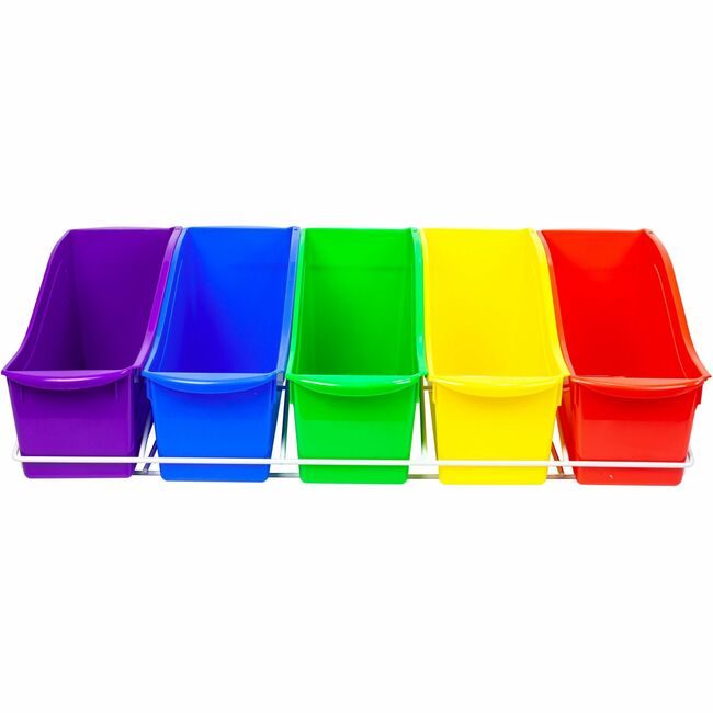Storex Bin Book W/Rack Large Assorted 5/CT STX71125U01C