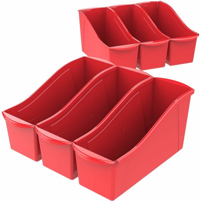 Storex Bin Book Large Red 6/CT STX71102U06C