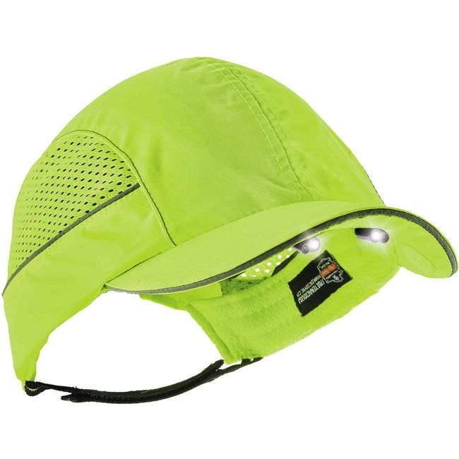 Ergodyne Bump Cap W/Led Long Lime EGO23379