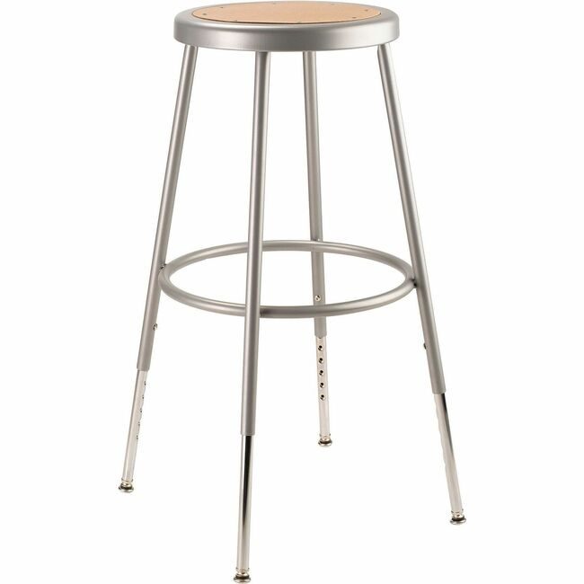 National Public Seating Stool 25-33IN Wood Gray NPS6224H