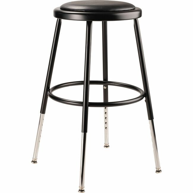 National Public Seating Stool 19-27IN Vin Black NPS6418H10