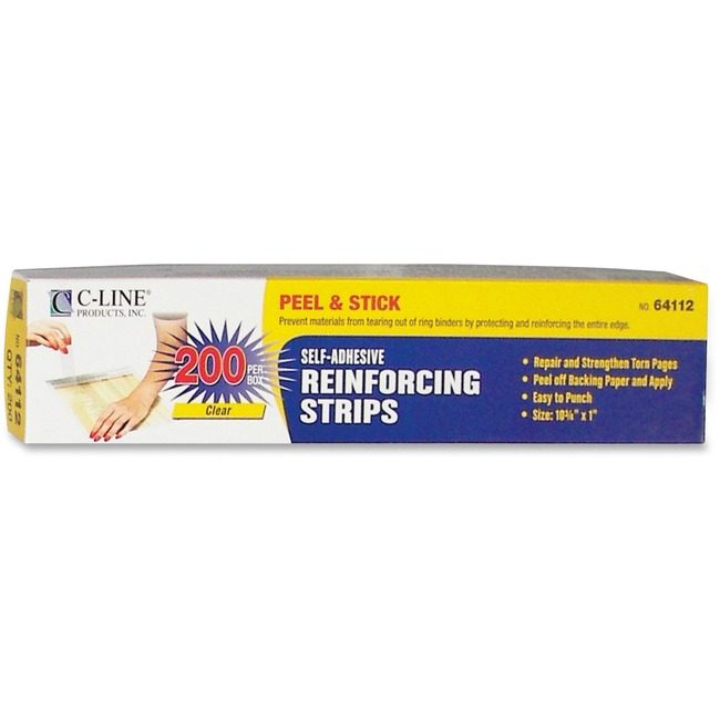 C-Line Products Strips Renfrcng 10.75X1 Clear CLI64112