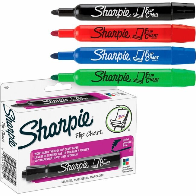 Sharpie / Expo / Prismacolor / Sanford Newell Brands / Sanford Sharpie / Expo / Prismacolor / Marker Flipchart Bullet 4 Pack SAN22474