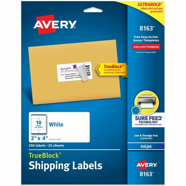 Avery Products Corporation Label Inkjet Shpng 2X4 250 AVE8163
