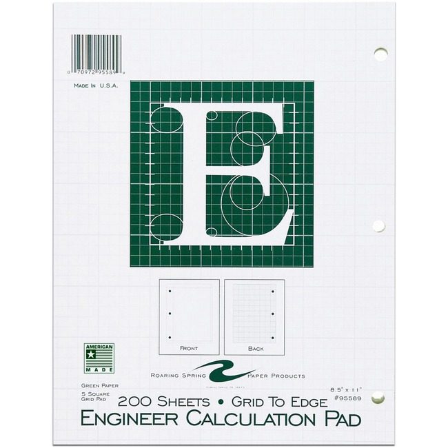 Roaring Spring Paper Products Pad Engineers 200SHEET Green ROA95589