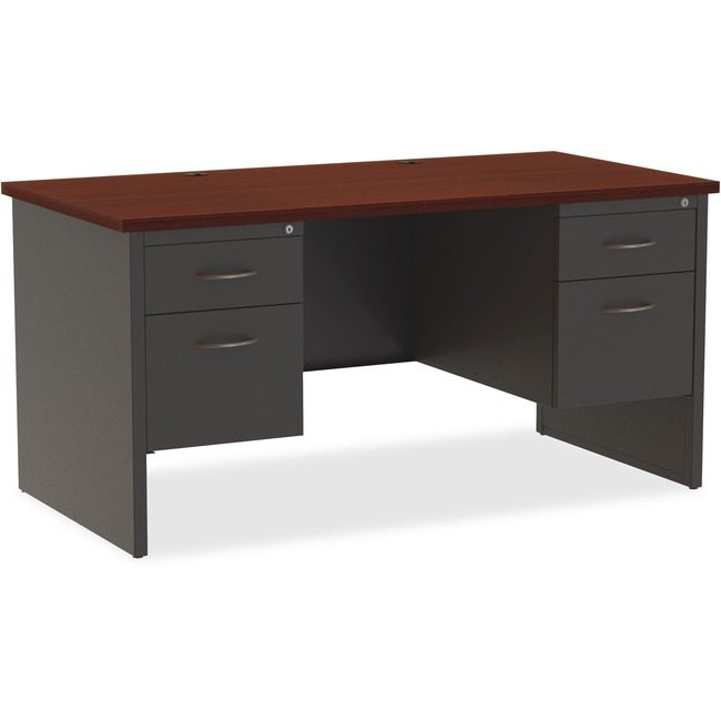 Lorell Desk 30"X60" DBL PED Ch/Mh LLR79142