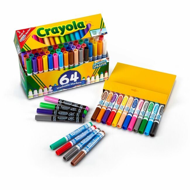 Crayola LLC Markers Washable 64 Count Assorted CYO588180