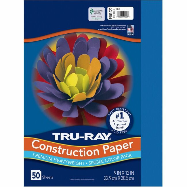 Pacon Corporation Paper Const 9X12 Blue 50SH PAC103022