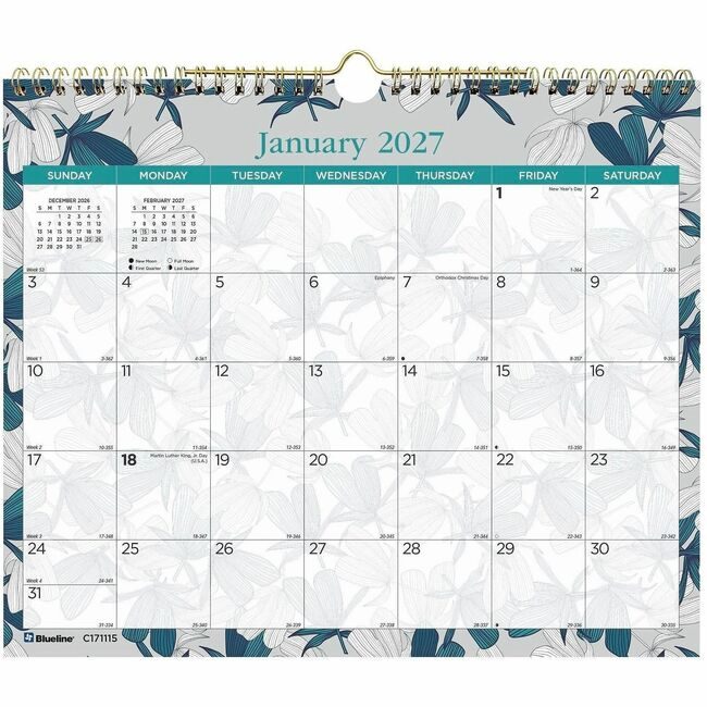 Dominion Blueline, Inc. Schneider Vizz Wallcal Monthly 15X12 Garden REDC171115