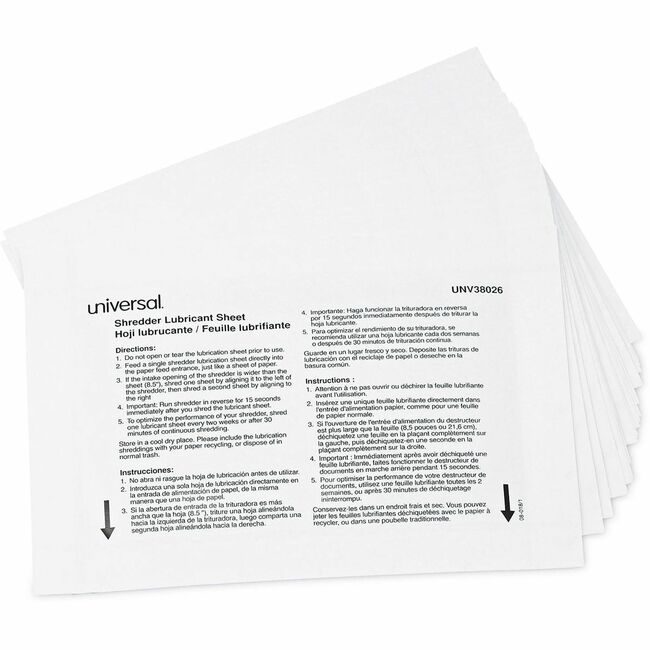 Universal Office Products Lubricant Sht Shrdr 24 White UNV38026