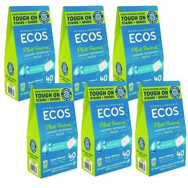 Earth Friendly Products ECOS PRO Detergent Laundry F&C 40PKS EOP96370/6