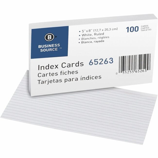 Business Source Card Index Ruled 5X8 We BSN65263