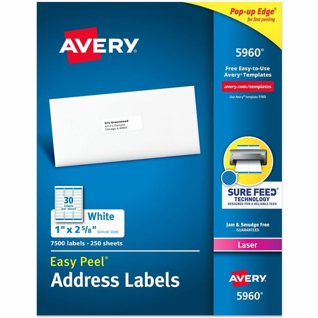 Avery Products Corporation Label Ezpeel Lsr 1X2.6 We AVE5960