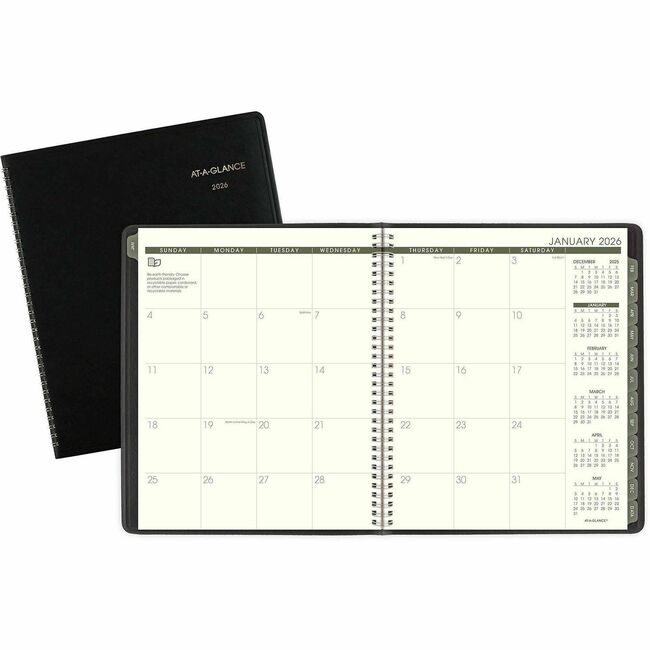 ACCO Brands AT-A-GLANCE Planner Mnth Rcycld 9X11 Black AAG70-260G-05