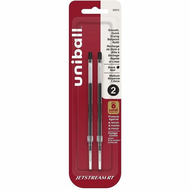 Mitsubishi Pencil Co. / uni-ball Refill Jtstrm Rt 1.0 Black 2 Pack UBC35972