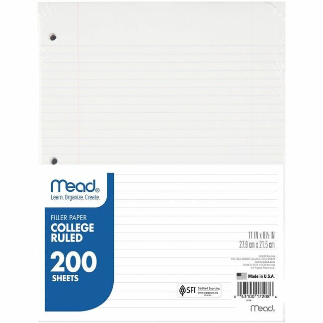 ACCO Brands Mead / Five Star Paper Filler Eco Clg 8.5X11 MEA17208