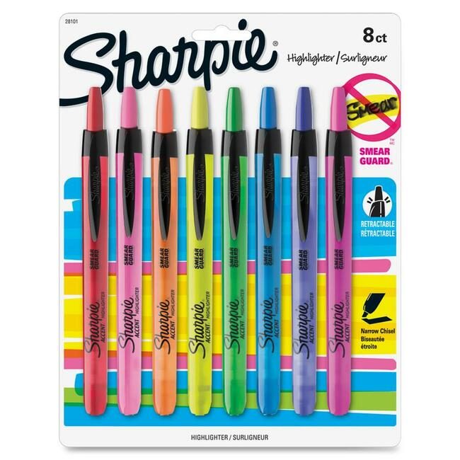 Sharpie / Expo / Prismacolor / Sanford Newell Brands / Sanford Sharpie / Expo / Prismacolor / Highlighter Rt Accent 8 Pack SAN28101