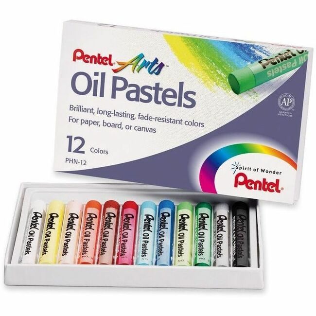 Pentel of America Pastel Oil Assorted 12 Count PENPHN-12