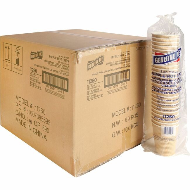 Genuine Joe Cup Ripple Hot 12OZ GJO11260CT