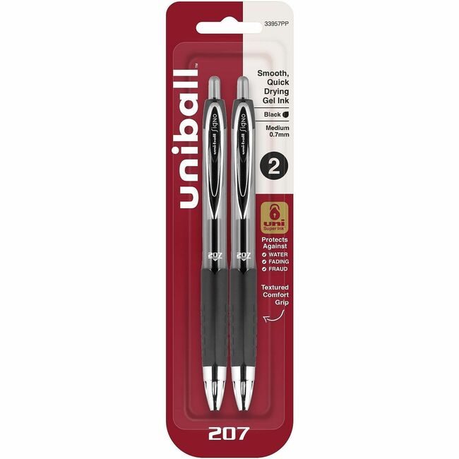 Mitsubishi Pencil Co. / uni-ball Pen Gel SIGNO 207 2 Pack Black UBC33957PP