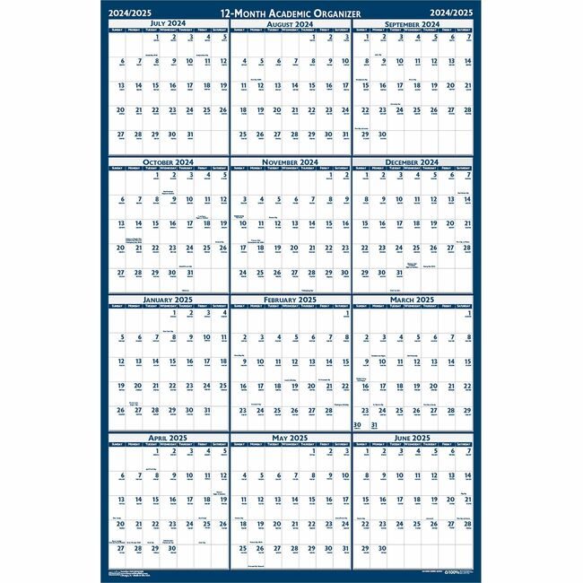 House of Doolittle Wall Academic Cal Lam 24X37 HOD395