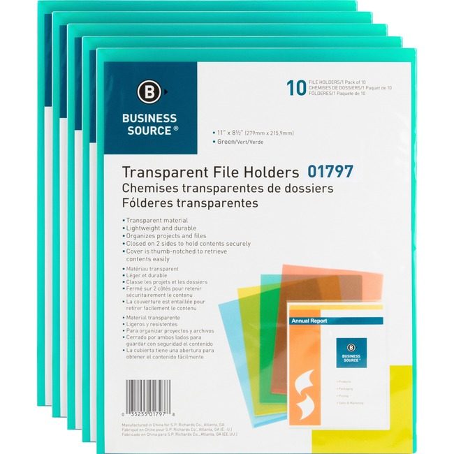 Business Source Folder File Letter Trnsprnt Green BSN01797BX