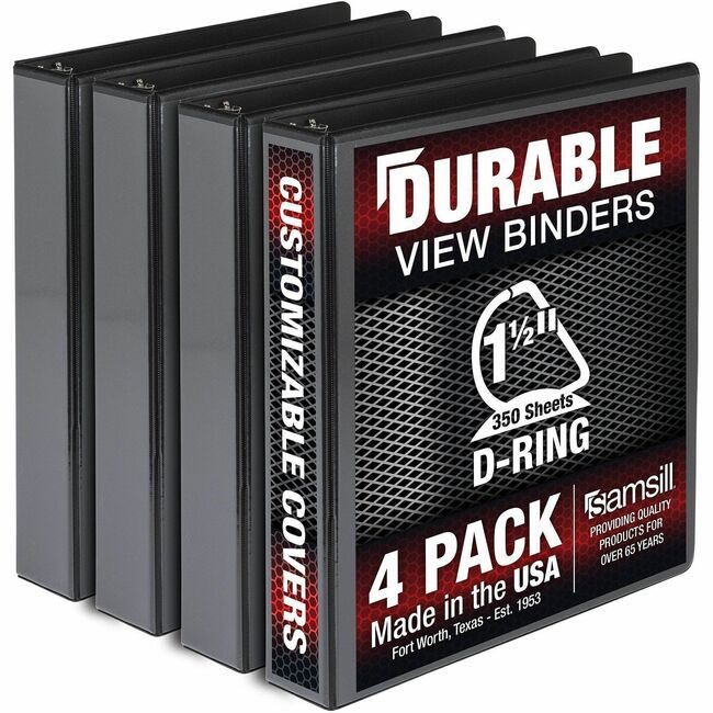 Samsill Binders 1.5IN 4 Pack Black SAMMP46450