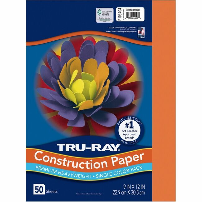 Pacon Corporation Paper Const 9X12 Elec Orng PAC103404
